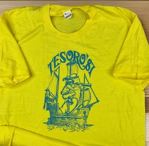 Vintage Screen Stars Shirt 80s Pirate Ship Single Stitch 50/50 Thin Men Sz XL - Picture 1 of 9