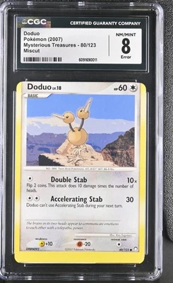 Doduo Mysterious Treasures CGC 8 CRAZY Miscut Error Pokemon Card - Image 1 of 2
