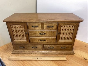 Vintage Mid Century Wood Jewelry Box, Japan, Music. 18x10x8 Beautiful All Wood - Picture 1 of 19