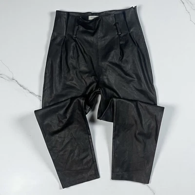 Amanda Uprichard Tessi искусственной кожи брюки маленький бумажный мешок талии сужающийся * без ремня * - Изображение 1 из 4