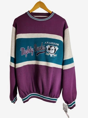 VTG 90s Logo 7 Anaheim Mighty Ducks Sweatshirt Men’s Large NHL Disney New Tags - Image 1 of 4