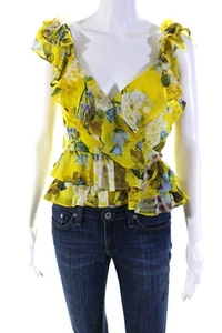 Marissa Webb Collective Damen Gelb Blumen Rüschen Top Gelb Größe 2 14115991 - Bild 1 von 7