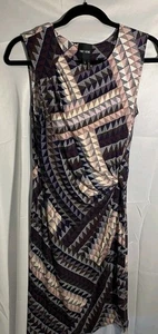 Vestido Nic & Zoe Cintura Retorcida Ceñida Pequeño Sin Mangas Estampado Geométrico Elegante - Imagen 1 de 6
