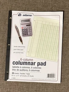 Adams Columnar Analysis Pad, 4 Column Ledger, 8.5" X 11", 100 Pages - Picture 1 of 4