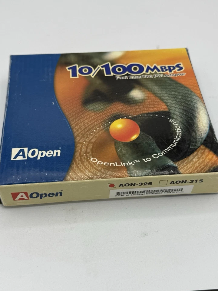 BRAND NEW RETAIL AOPEN ACER AON-325 ISA 16 BIT PnP ETHERNET CARD - Image 1 of 2