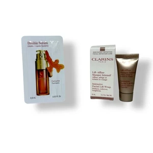 DUO Clarins Intensive Facial Lift Wrap 8mL Travel & Clarins Double Serum Sample - Picture 1 of 3