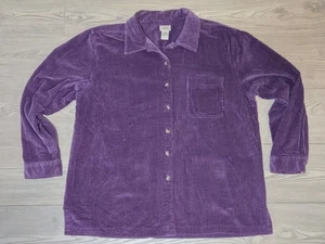 L.L. Chaqueta Camisa Bean Pana Mujer Talla XL Regular Púrpura Abotonada Ancho Ballena - Imagen 1 de 4