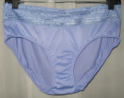 NEW X-LARGE WARNER'S PERIWINKLE LACE HIPSTER BRIEF PANTIES 5609J - Image 1 of 4