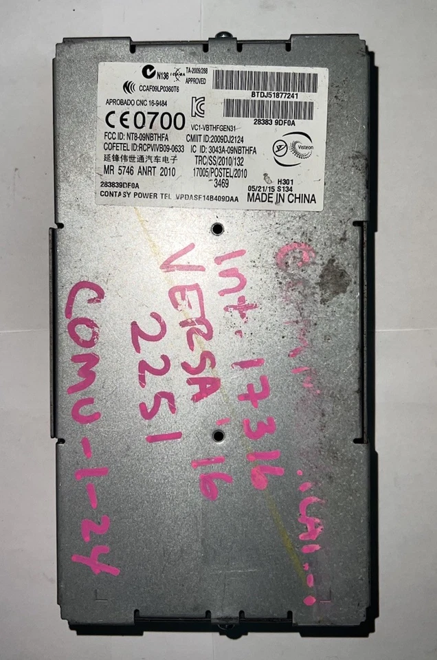 Блок управления связью 2016 Nissan Versa 28383-9DF0A - Изображение 1 из 2