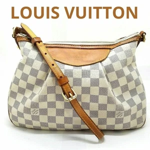 LOUIS VUITTON N41113 Siracusa Damier Azur PM Shoulder Bag Canvas Used Japan - Picture 1 of 10