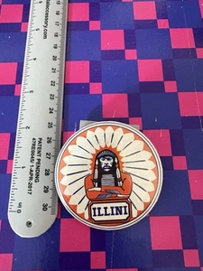 Vintage Illinois Fighting Illini Button Pin Chief Illiniwek 2.5” - Picture 1 of 1