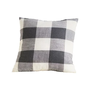 Almohada Decorativa The Lakeside Collection Buffalo Check Gris/Crema, 16"x16"x5"H - Imagen 1 de 1