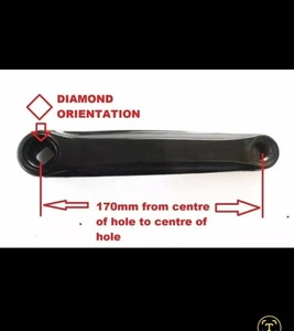 170mm Left Hand Crank Arm - BLACK 170mm Plastic coated steel 9/16" pedal thread - Picture 1 of 3