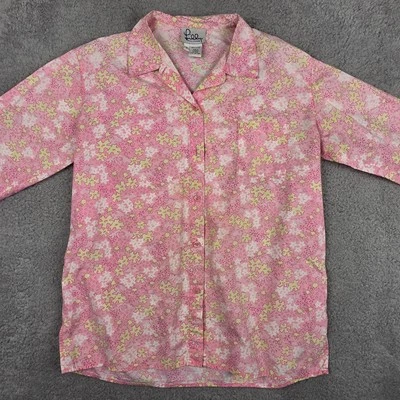 Рубашка Lilly Pulitzer женская маленькая розовая курортная с принтом бегемота блузка на пуговицах - Изображение 1 из 4