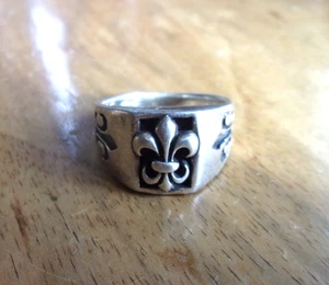 Bague fleur de lys en argent massif 925 - Imagen 1 de 3