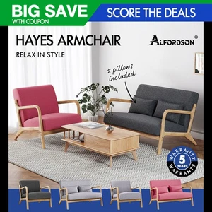 ALFORDSON 2 Seater Sofa Armchair Fabric Lounge Chair Accent Chair Loveseat Couch - Picture 1 of 84