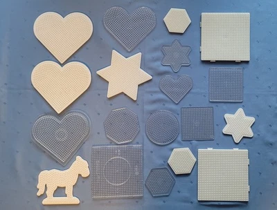 Bügelperlen Steckplatten 19 Stück + 500 gr Bügelperlen bunt - Bild 1 von 2