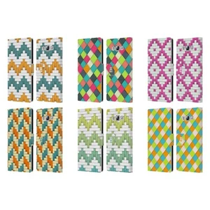 HEAD CASE DESIGNS WOVEN PAPER PATTERN LEATHER BOOK CASE FOR SAMSUNG PHONES 3 - Picture 1 of 12