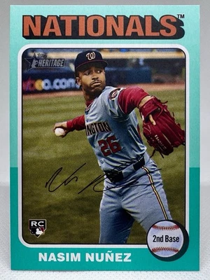 Nasim Nunez RC #687 - 2024 Topps Heritage High Number SP Aqua Border Nationals - Image 1 of 4