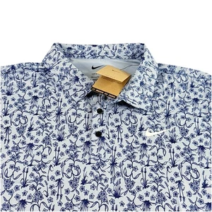 Nike Dri-Fit Move to Zero Poloshirt Herren XXL 2XL Blau Floral Grafik Print - Bild 1 von 11