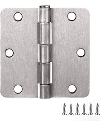 Paquete de 10 bisagras de puerta de níquel satinado de 3,5 pulgadas duraderas de acero fácil instalación sin chirridos Foto 1 de 4
