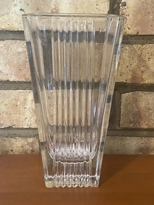 Tiffany & Co. Georgetown Ribbed Crystal 8” Vase Made In Italy - Picture 1 of 6