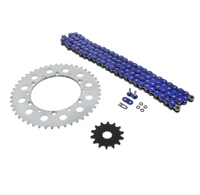 Cadena y piñón Kawasaki KX250 250 1999-2004 azul anillo tórico plata 14/47 114L Foto 1 de 4