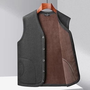 Giubbotto uomo caldo giacca bottoni gilet pile termico foderato spesso invernale outdoor - Foto 1 di 14