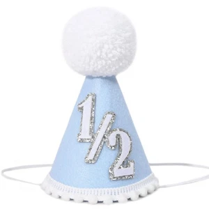 1/2 Birthday Hat - Half Birthday Girl/boy OutfitBaby 6 Month Birthday Boy Hat... - Picture 1 of 7