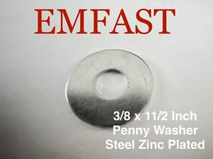 3/8 x 1 1/2 Zoll Penny Reparaturscheibe Flach Kotflügel Stahl Zink Scheiben 11/2 - Bild 1 von 1