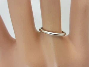Platinum Wedding Band Ring High Dome 1.65 mm. Size 5 1/2 - Picture 1 of 8