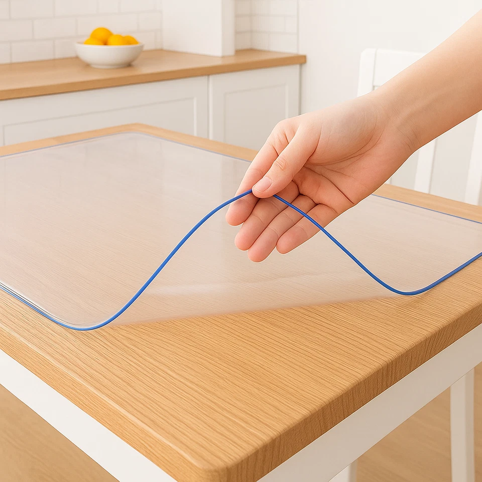 Tovaglia Trasparente Plastificata Antimacchia Protettiva Tavolo PVC spessore 1mm - Immagine 1 di 4