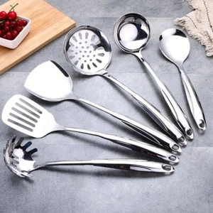 Stainless Steel Kitchen Utensil Set Turner Masher Spoon Cooking Tools - Picture 1 of 18
