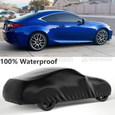 Cubierta de coche elástica satinada 100 % impermeable negra para Lexus RC200t RC300 RC350 RC F Foto 1 de 4
