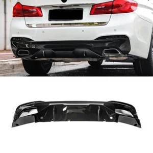 Fits For 2017-2020 BMW G30 5 Series MP Style Rear Diffuser Glossy Black - Imagen 1 de 3
