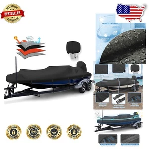 Universal Fit 20-22ft Bass Boat Cover with 12-Month Warranty & Adjustable Straps - Picture 1 of 8