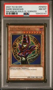 Dark Magician *PSA NM-MINT 8* MGED-EN002 * Gold Rare * 2021 * Yugioh - Picture 1 of 2