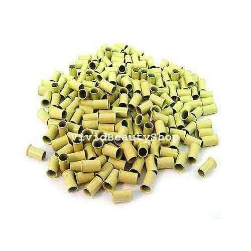500 3.5mm Blonde Copper Tubes Beads Locks Micro Rings for I Tip Hair Extensions - Image 1 of 1