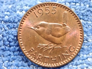 ENGLAND: FARTHING: 1955 IN GLÄNZENDER UNZIRKULIERTER ERHALTUNG!  QUEEN ELIZABETH - Bild 1 von 2