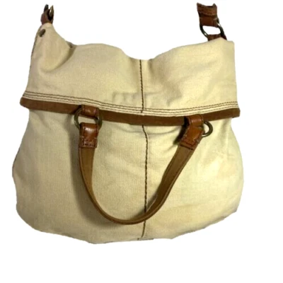 Bolso de hombro hobo de lona de cuero marrón tostado LUCKY BRAND para mujer Foto 1 de 4
