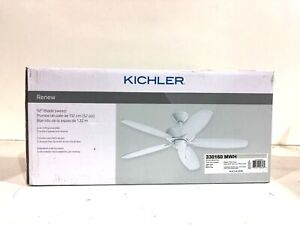 Kichler 330160MWH 52 in. Indoor Matte White Dual Mount Ceiling Fan w/ Pull Chain