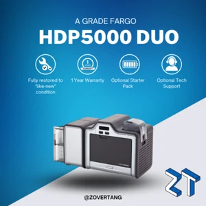Fargo HDP5000 Dual-Sided Retransfer ID Card Printer & Badge Maker - Picture 1 of 2