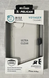 Pelican Voyager Series Case + Holster Clip for Apple iPhone 14 Plus, Clear/Black - Picture 1 of 1