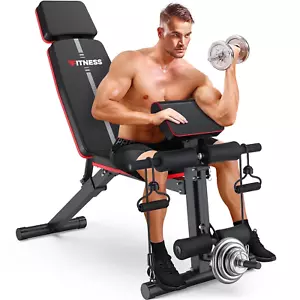 Incline Decline Bench 7 backrest levels 3 preacher pad 2-foot position Home Gym - Picture 1 of 7