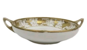 Serving Bowl Grape Leaf Hand Painted Gold Leaves 7” Dia x 2.25” T Nippon - Picture 1 of 12