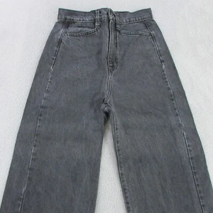 Proenza Schouler Jeans Womens W26 L25 Black Crop Wide Leg Denim High White Label - Picture 1 of 15