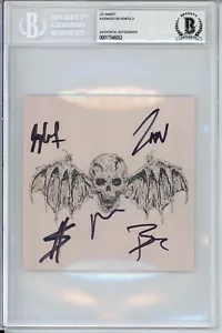 BAND SIGNED Avenged Sevenfold Autographed CD Art Card Beckett BAS COA AUTHENTIC - Picture 1 of 2