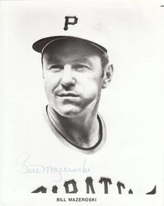 Bill Mazeroski schwarz weiß 8 x 10 8 x 10 AUTOFOTO - Pittsburgh Pirates - Bild 1 von 1