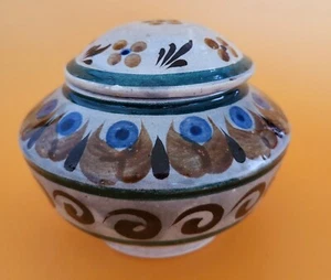 Trinket Box Made in Mexico and Hand Painted.  3.75", Tall Intricate Design - Picture 1 of 3