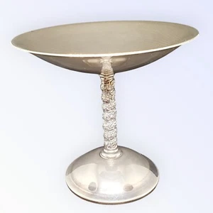Vintage Silver Plate Ornate Comport Footed Dish MCM EP Brass Made In Spain 14 Cm - Picture 1 of 7